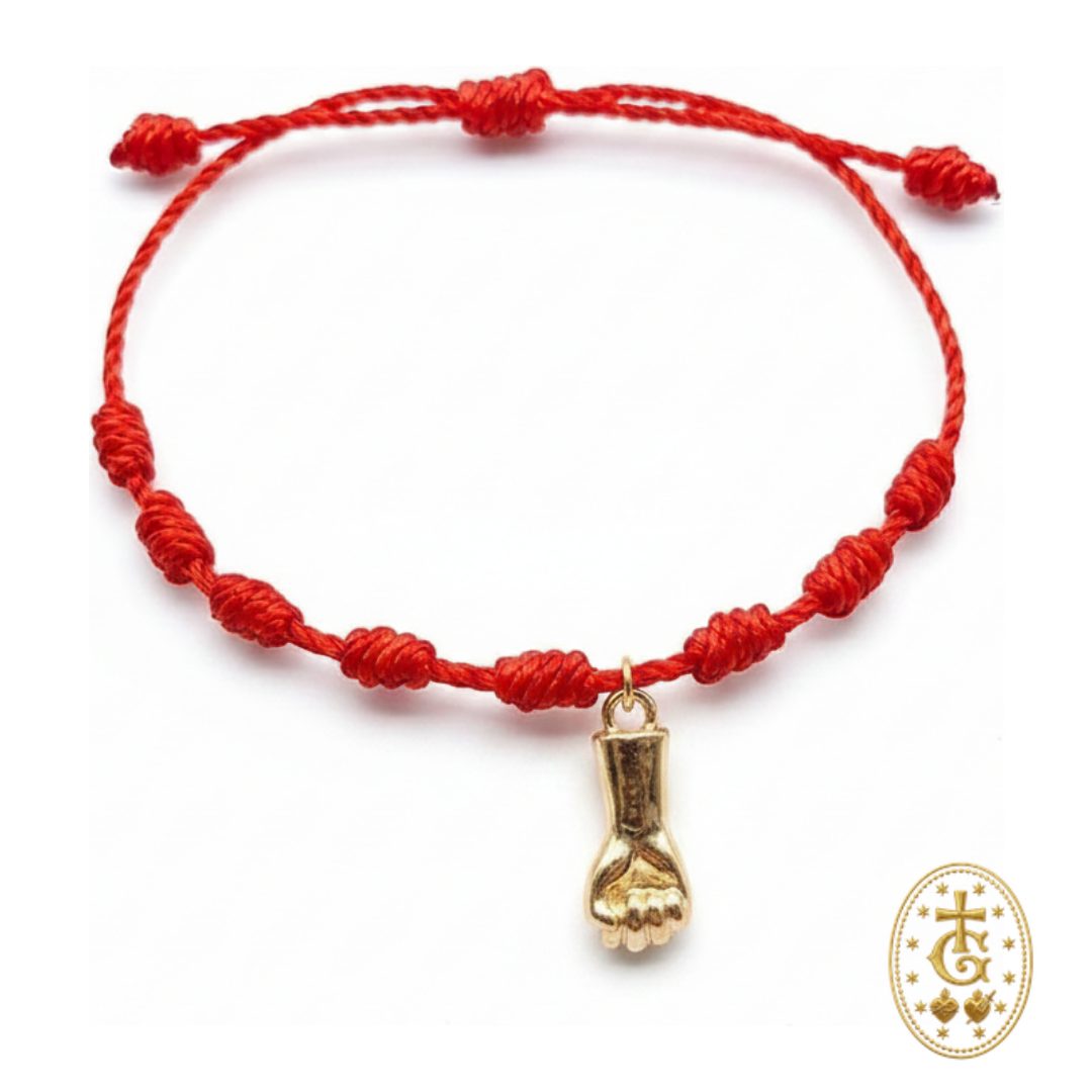 Bracelet fil rouge ajustable breloque protection bijou artisanal corse Bastia Gloriosa