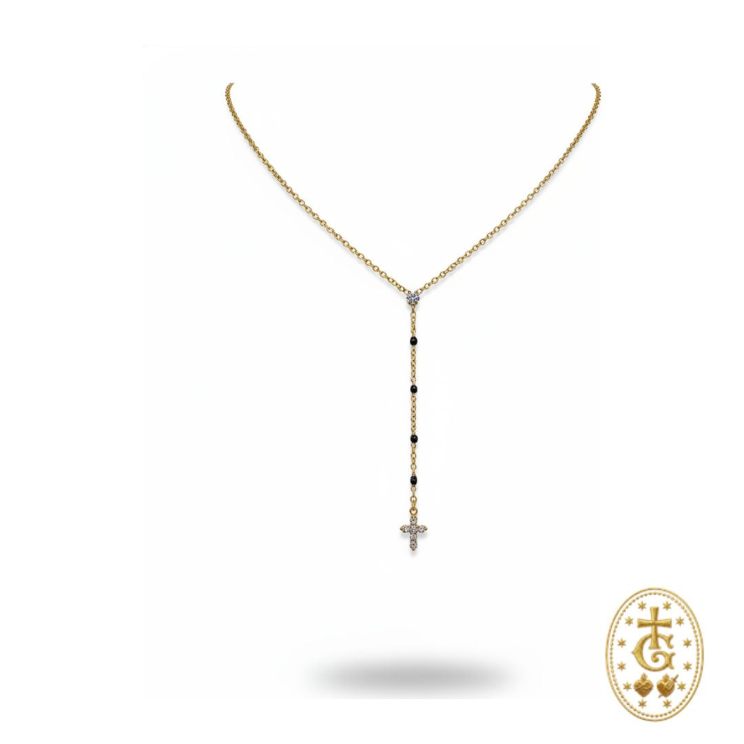 Chapelet croix perles colorées doré bijou religieux corse Bastia Gloriosa