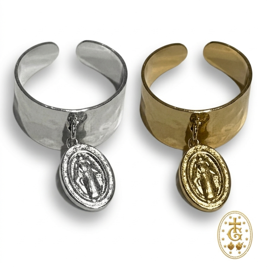 Bague Vierge Miraculeuse — Acier Inoxydable Doré