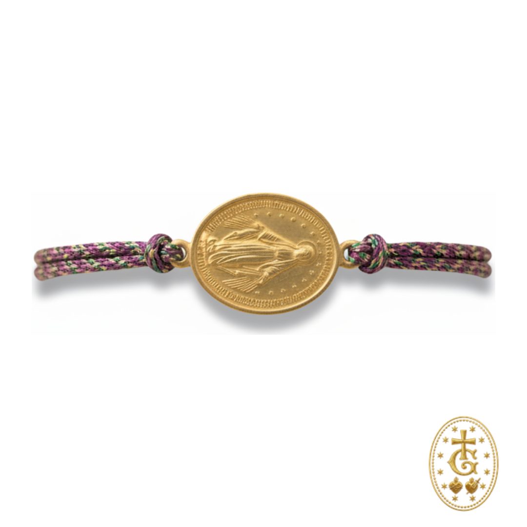 Bracelet Santa Maria médaille miraculeuse cordon ajustable bijou artisanal Bastia Gloriosa