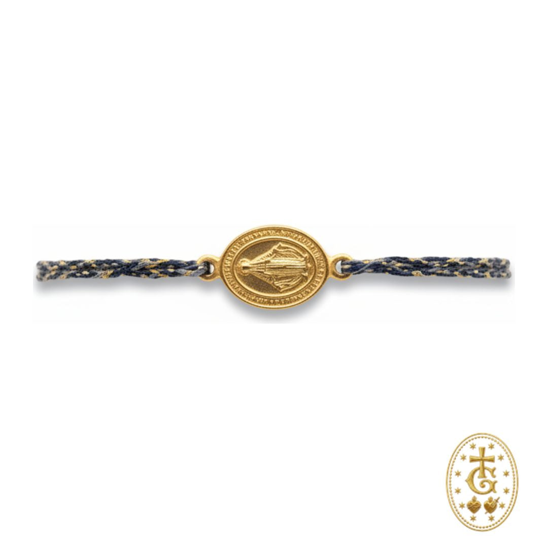 Bracelet Santa Maria cordon médaille miraculeuse ajustable bijou corse Bastia Gloriosa