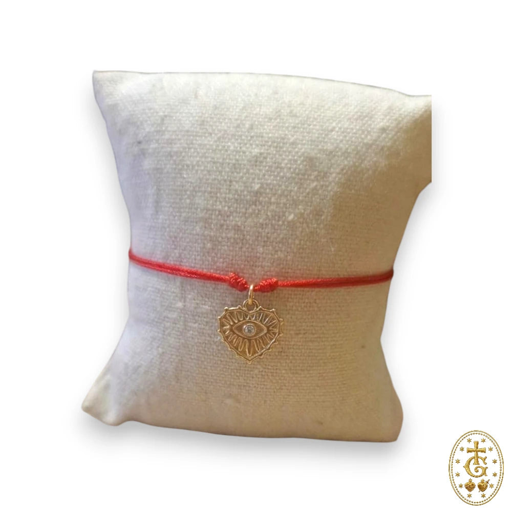 Bracelet fil rouge breloque cœur doré cadeau amour bijou artisanal corse Bastia Gloriosa