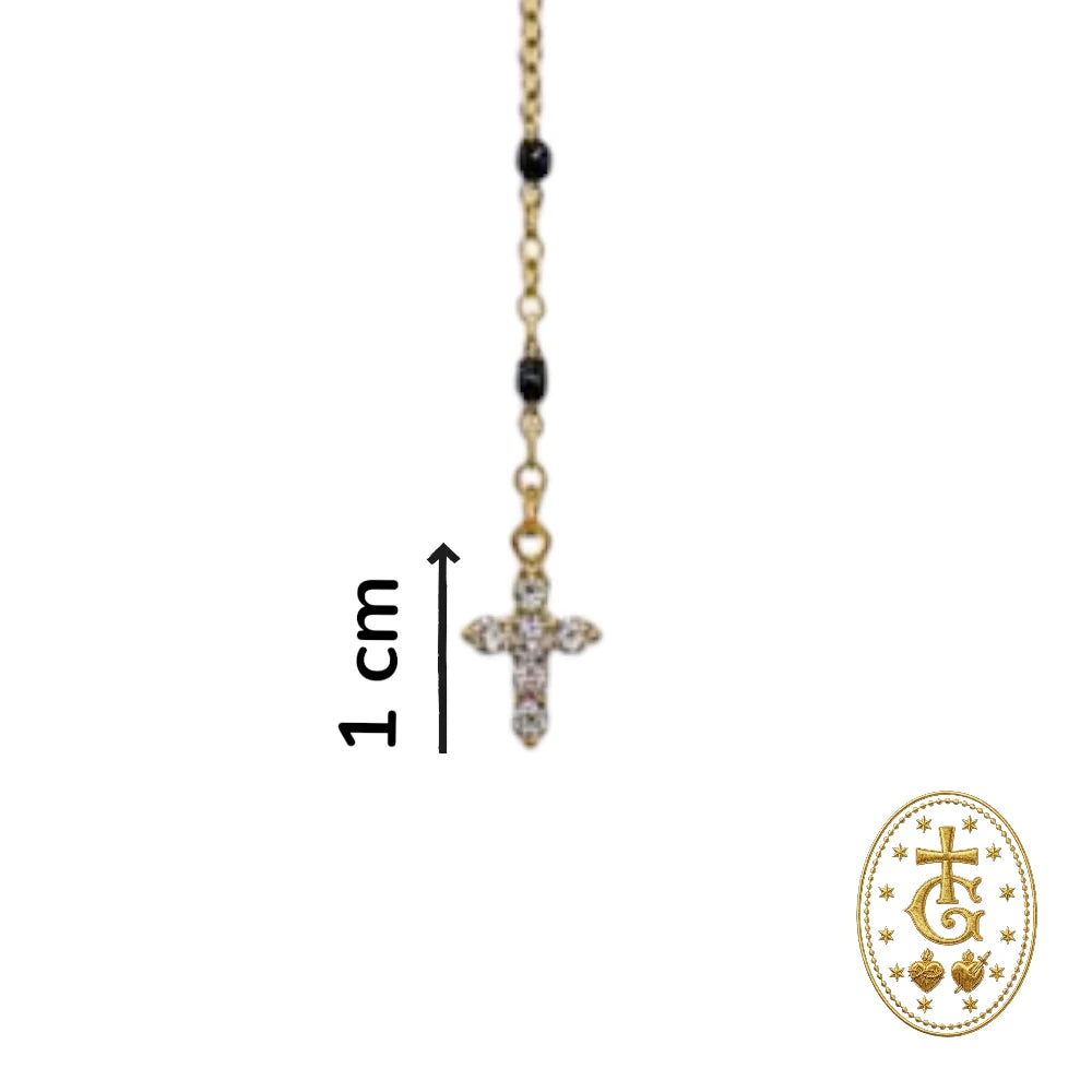 Chapelet croix doré perles bijou dévotion artisanal corse Gloriosa Bastia