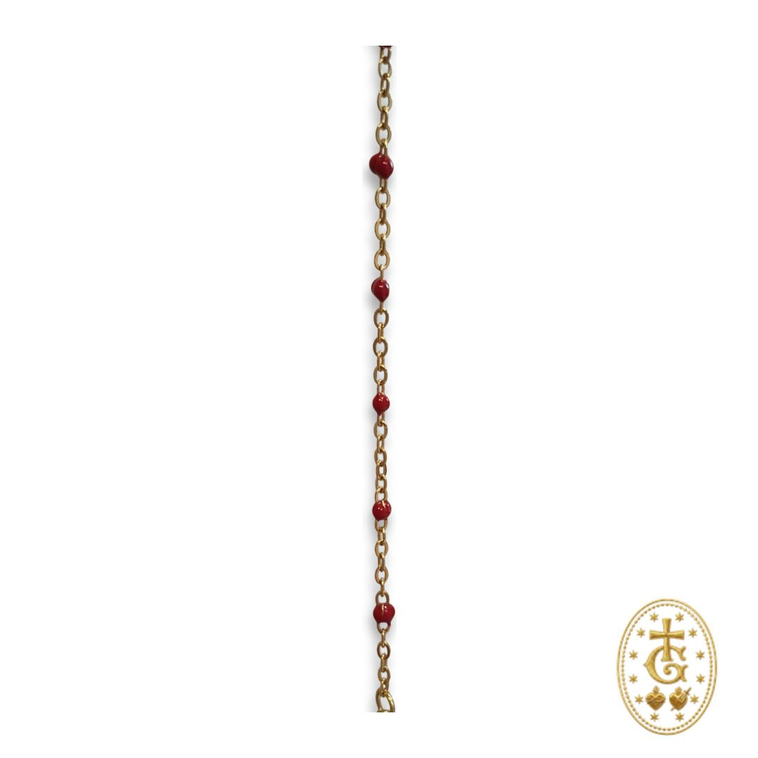 Chapelet Vierge Cristaux & Silhouette Dorée